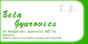 bela gyurovics business card